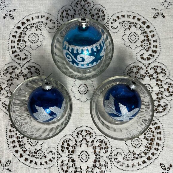 MCM USA blue & glitter ornaments - Picture 2 of 7